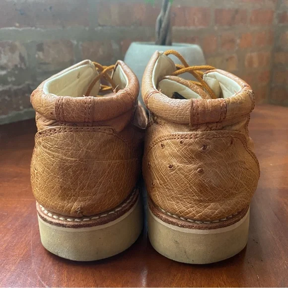 George West Mexico Ostrich Leather Boots Mex Size 27 US Size 8.5 - Picture 3 of 9